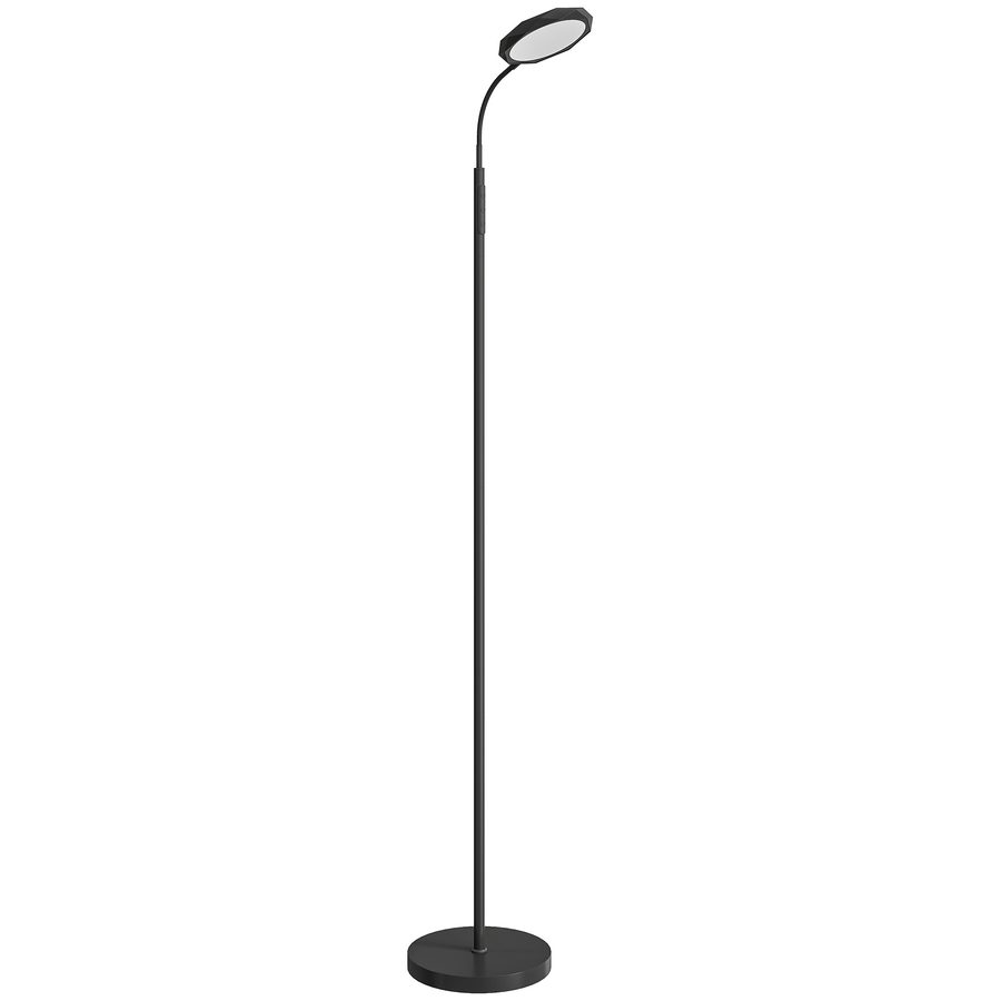 HOMCOM LED‑Stehleuchte, dimmbar, 360° Kopf, magnetische Fernbedienung, Farbtemperatur einstellbar – Schwarz   Aosom von HOMCOM