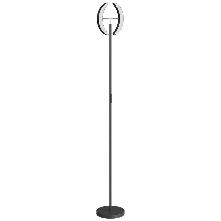 HOMCOM LED Stehlampe Wohnzimmer RGB Stehleuchte Dimmbar mit 350° drehbarer Doppelkopf, Fernbedienung, Touch-Steuerung, 4 Farbtemperatur, Timer Modern Deckenfluter für Wohnzimmer, Schlafzimmer, Büro   Aosom von HOMCOM