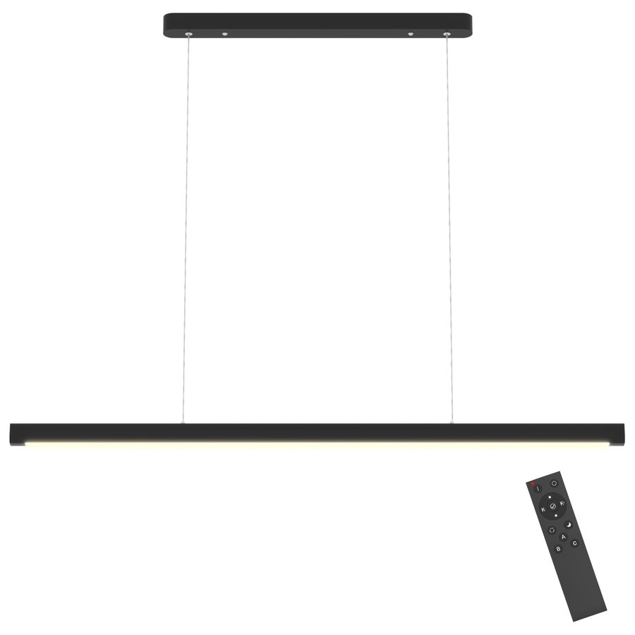 HOMCOM LED Pendelleuchte 114 cm dimmbar höhenverstellbar Hängeleuchte mit Fernbedienung, Memory-Funktion, Nachtmodus Pendellampe Linear design Wohnzimmerlampe Hängend für Esstisch Esszimmer   Aosom von HOMCOM