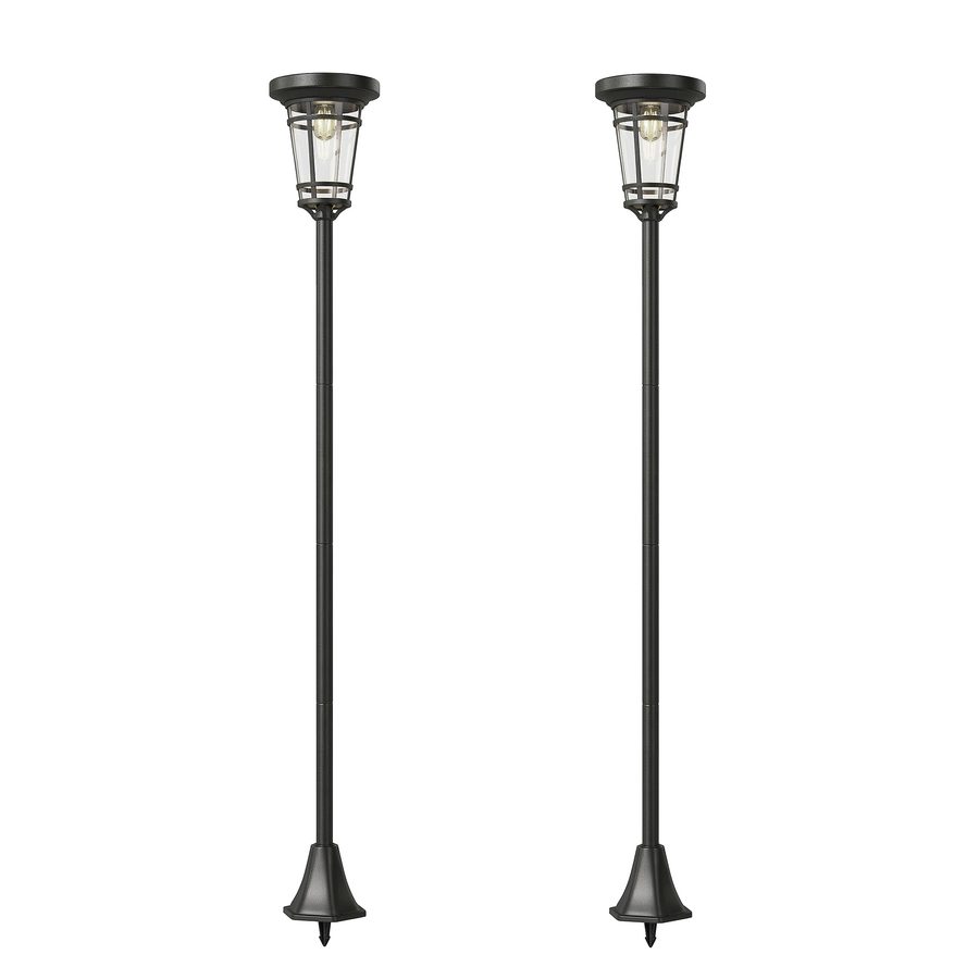 Outsunny Solar Laterne 2er-Set Stehleuchte 180cm Höhenverstellbar Außen Gartenlaterne mit 2 Helligkeitsmodi Lichtsensor Schalter, IP44 Solar Laternen Solarlampen Solarlaterne für Garten Balkon   Aosom von Outsunny