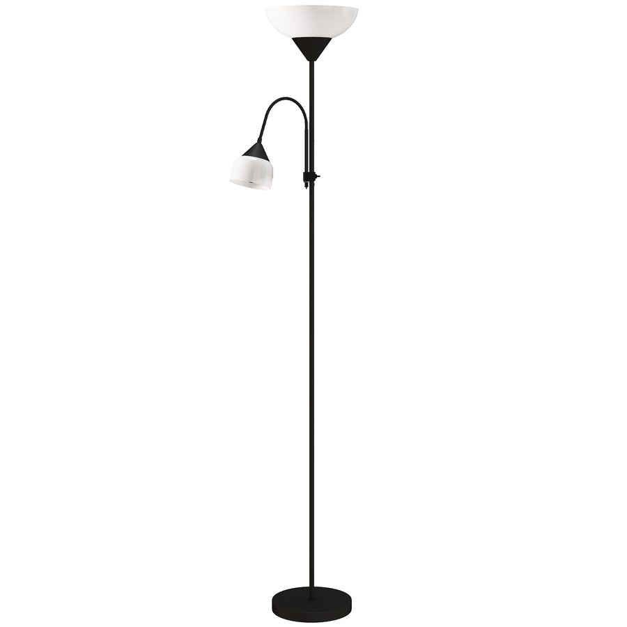 HOMCOM Moderne Stehlampe 2 Köpfe Verstellbares Leselicht, Standleuchte, Doppelköpfes Design mit Stahlfuß, Schwarz, 28 x 28 x 179,5 cm   Aosom von HOMCOM