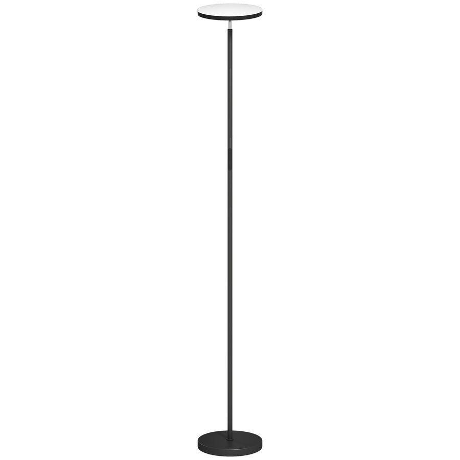 HOMCOM RGB Stehlampe, dimmbare Uplighter Lampe mit Fernbedienung & Touch-Steuerung, 350° drehbarer Lampenkopf, 2700K-6000K, Schwarz   Aosom von HOMCOM