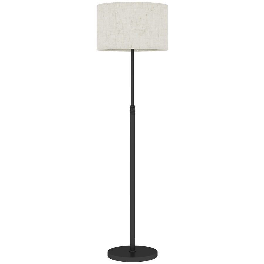 HOMCOM Stehlampe Wohnzimmer Dimmbar mit Leinenschirm, Szenenmodis E27 Höhenverstellbare Stehleuchte mit Timer, 3 Farbtemperaturen, Fußschalter, 2,4G Fernbedienung Standleuchte für Schlafzimmer, Büro   Aosom von HOMCOM