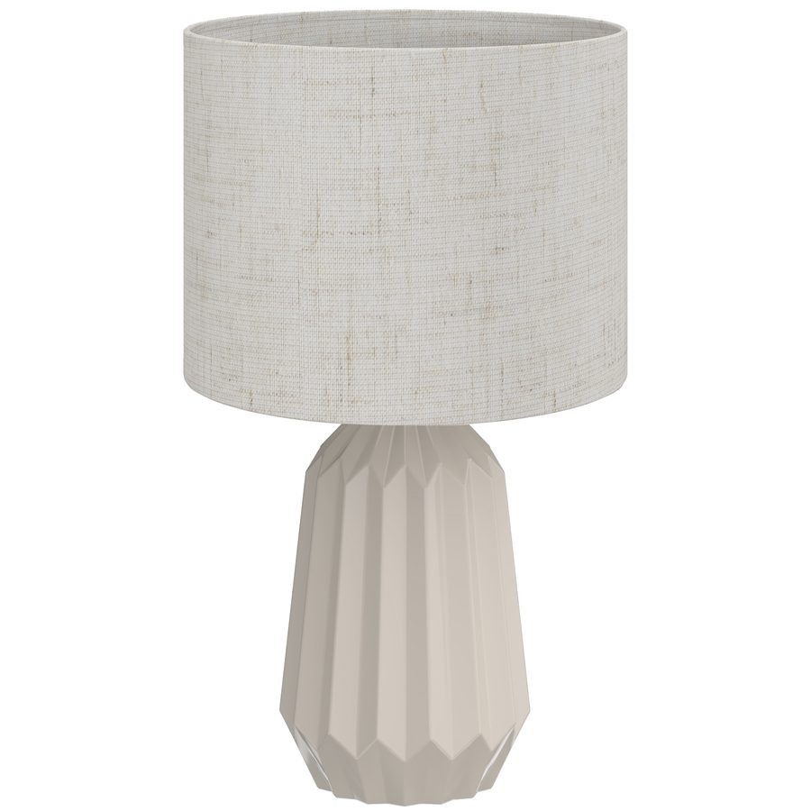 HOMCOM Tischlampe Tischleuchte, Nachttischlampe mit Leinenschirm, Wippschalter, Vintage Schreibtischlampe Leselampe für Schlafzimmer Wohnzimmer, E27 Fassung, Leuchtmittel nicht enthalten, Beige   Aosom von HOMCOM