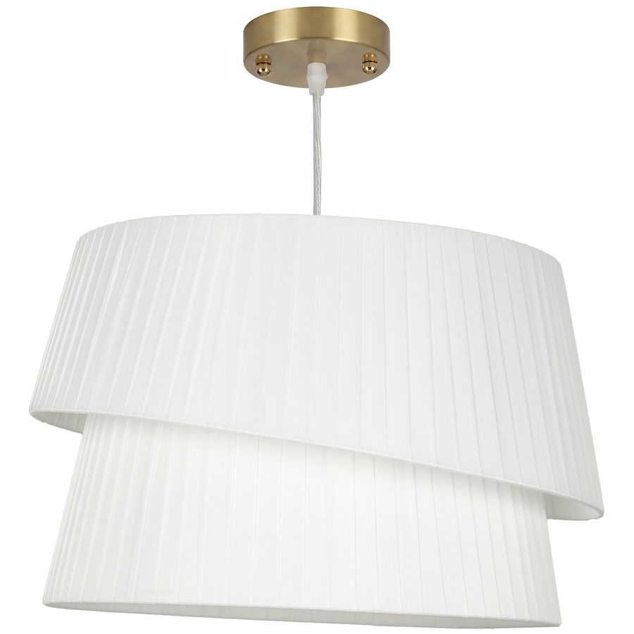 HOMCOM Pendelleuchte, Dreiflammig Hängelampe mit Doppeltem Schirm, Moderner 120 W Höhenverstellbar Pendellampe für Wohnzimmer, Esszimmer, Küche, Leuchtmittel nicht enthalten, Weiß   Aosom von HOMCOM