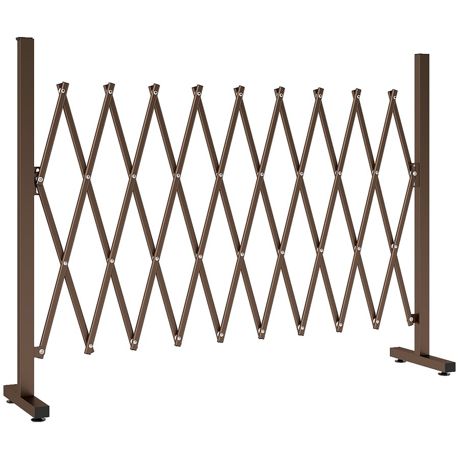 Outsunny Scherengitter Absperrgitter Scherensperre ausziehbar 31-250cm Garten Alu Braun H103,5cm   Aosom von Outsunny