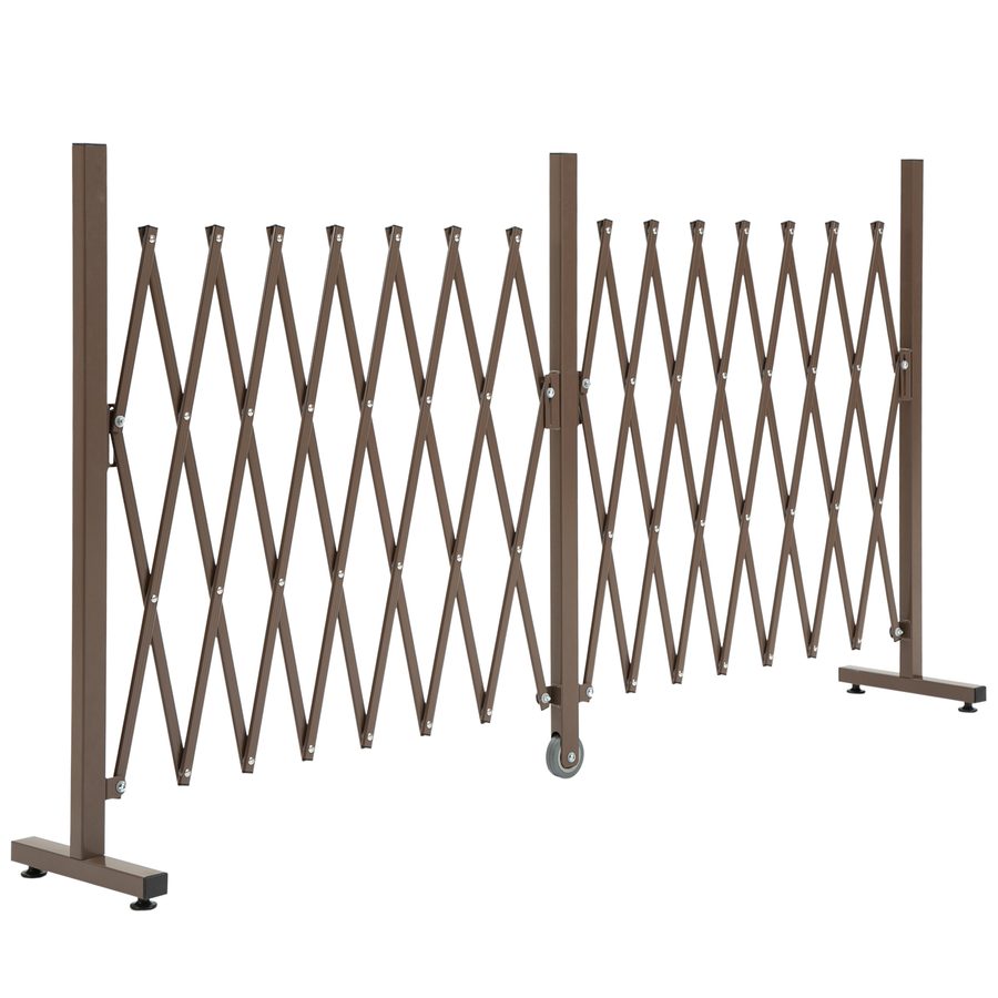 Outsunny Scherengitter Absperrgitter Scherensperre ausziehbar 52-405cm Garten Alu Braun H103,5cm   Aosom von Outsunny