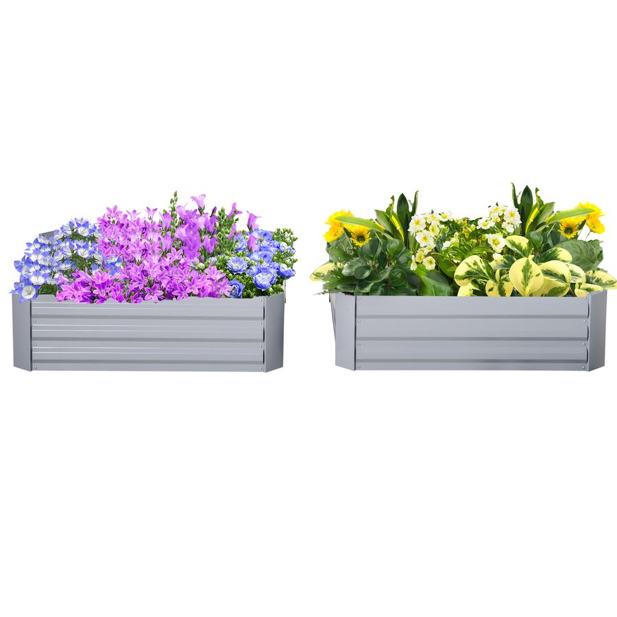 HOMCOM Gartenbeet Pflanzkasten 100x100x30cm aus verzinktem Stahl in Grau, robust & wetterfest für Garten & Balkon   Aosom.de von Outsunny