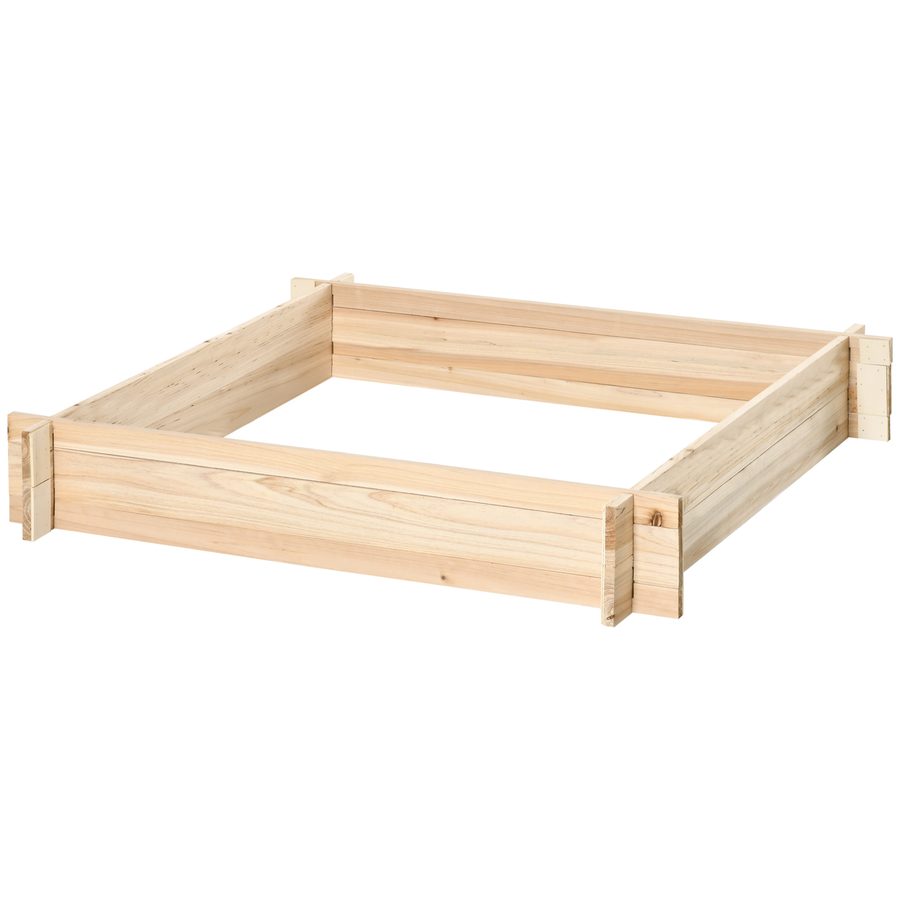 Outsunny Hochbeet aus Holz, Garten-Hochbeet, bodenloses Design, einfach zu montieren, für Gemüse, Kräuter und Blumen, aus Massivholz, Naturholz   Aosom von Outsunny