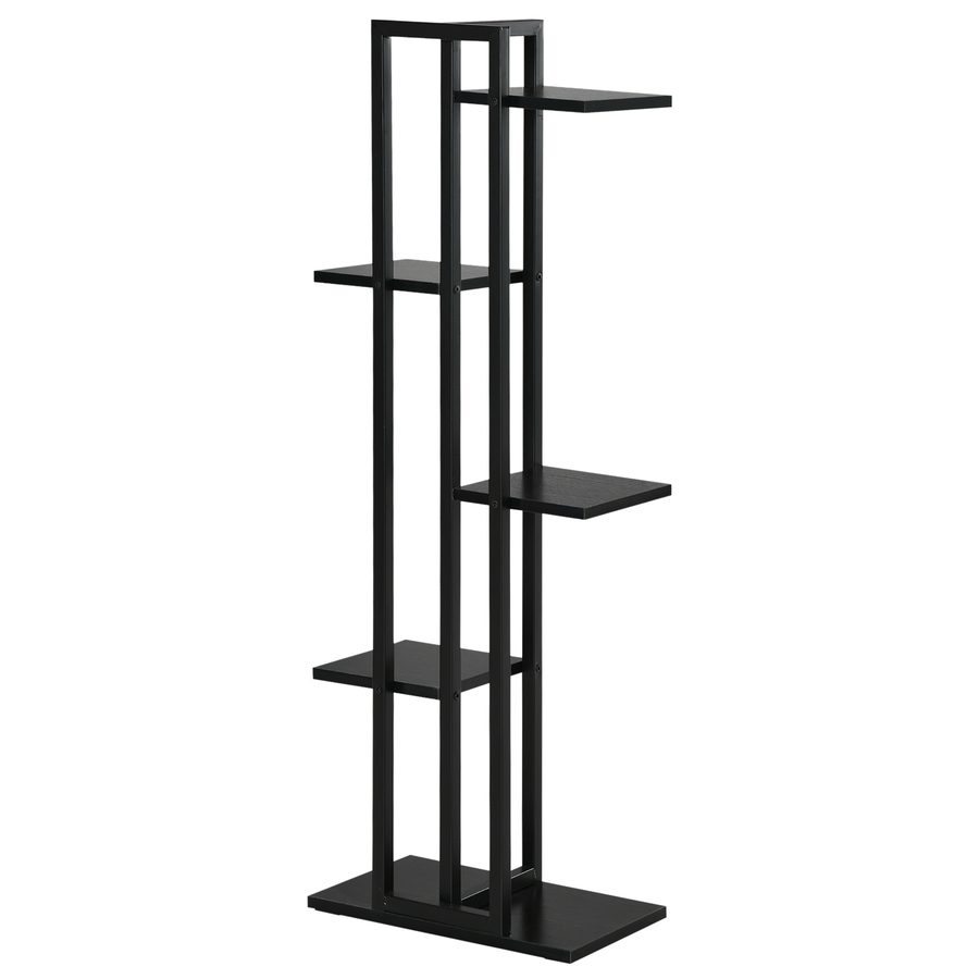 Outsunny Blumenleiter mit 5 Etagen für Innen und Außen aus MDF und Stahl, 40x22x113 cm, Schwarz   Aosom von Outsunny