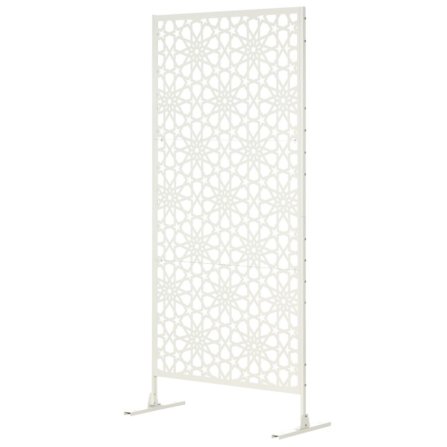 Outsunny Dekoratives weißes Außen-Panel aus Metall mit Muster - 92 x 45 x 198 cm   Aosom von Outsunny