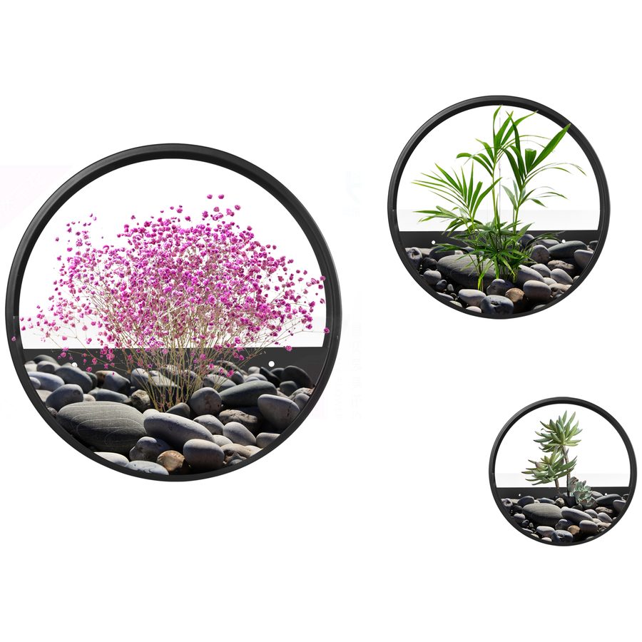 Outsunny Blumentöpfe 3er-Set Wand-Pflanzgefäße für Sukkulenten & Kakteen, Wandvase aus Stahl in Schwarz, ideal für Garten & Wohnzimmer   Aosom.de von Outsunny