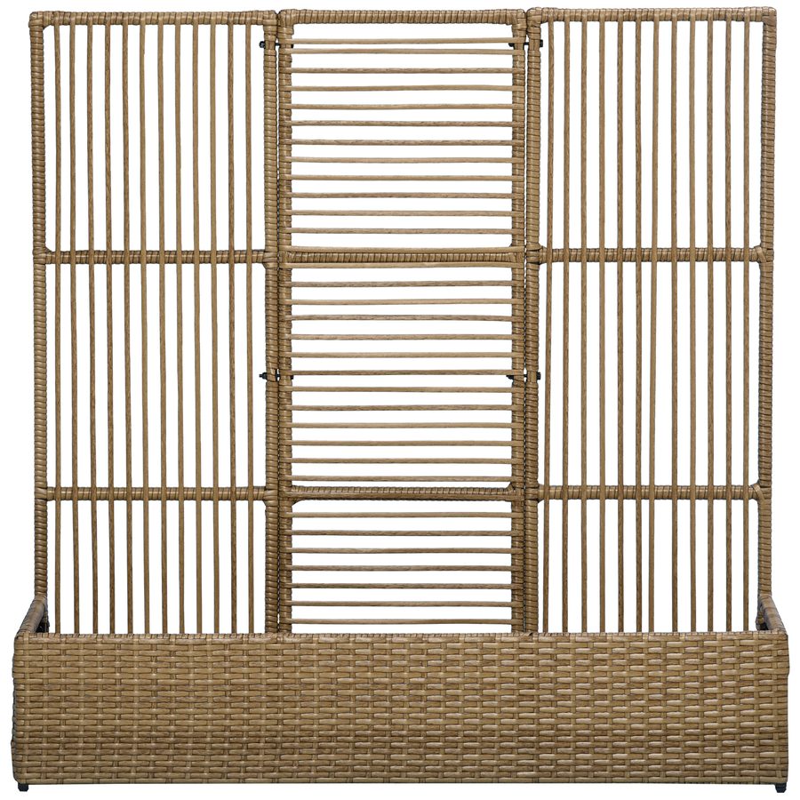 Outsunny Polyrattan Hochbeet mit Rankgitter, Blumenkasten 103 x 103 x 29 cm, ideal für Garten & Balkon, wetterfest & dekorativ   Aosom.de von Outsunny