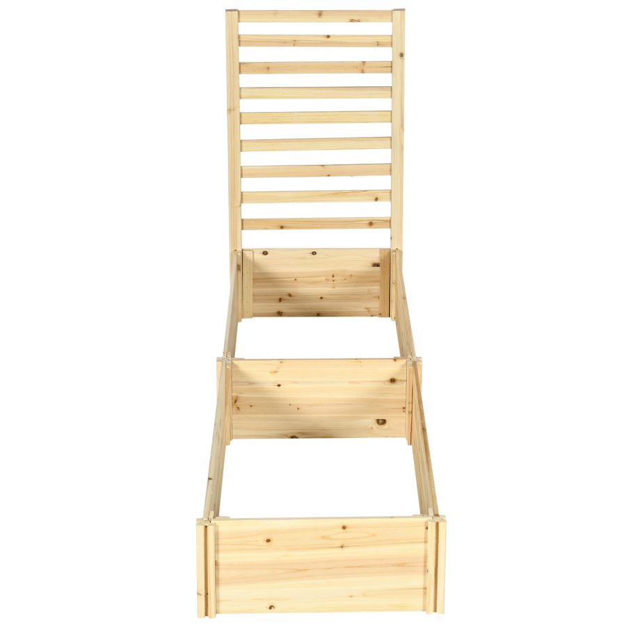Outsunny Rechteckige Pflanzgefäß mit Rankgitter aus Fichtenholz 230L x 60B x 110H cm Naturholz   Aosom von Outsunny