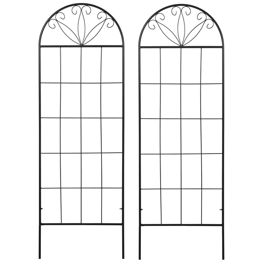 Outsunny Trellis Garten Set von 2 Unterstützung für Kletterpflanzen aus Metall - 51 x 152 cm schwarz   Aosom von Outsunny