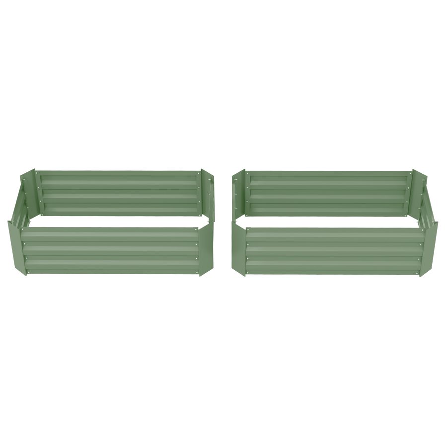 Outsunny Set von 2 Hochbeeten für den Garten, Abmessungen 100L x 50B x 30H cm - gewelltes Stahlblech in Grün   Aosom von Outsunny
