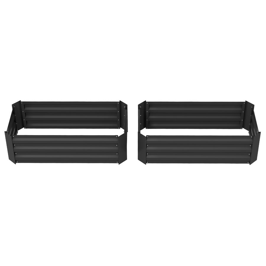 Outsunny Lot de 2 Hochbeete für den Garten Maße 100L x 50B x 30H cm - gewelltes Stahlblech in Grau   Aosom von Outsunny