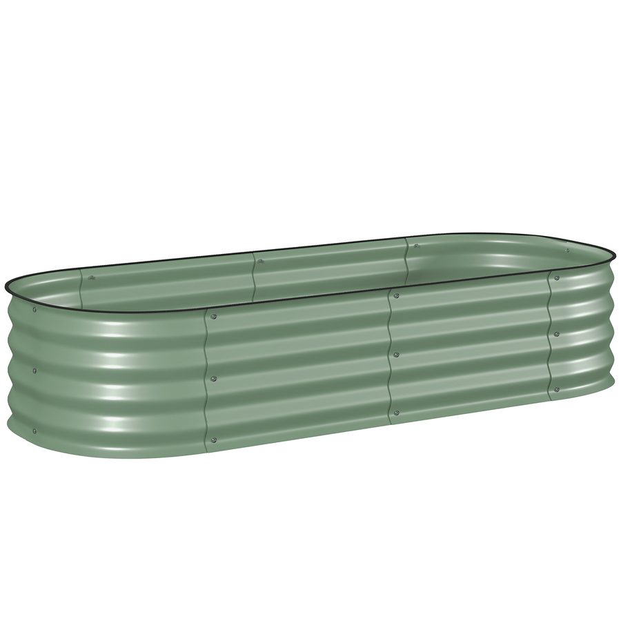 Outsunny Hochbeet Metall, Pflanzkasten, Gemüsebeet, DIY Blumenkasten mit offenem Boden, Kräuterbeet für Garten, Balkon, Grün 150 x 62 x 30 cm   Aosom von Outsunny