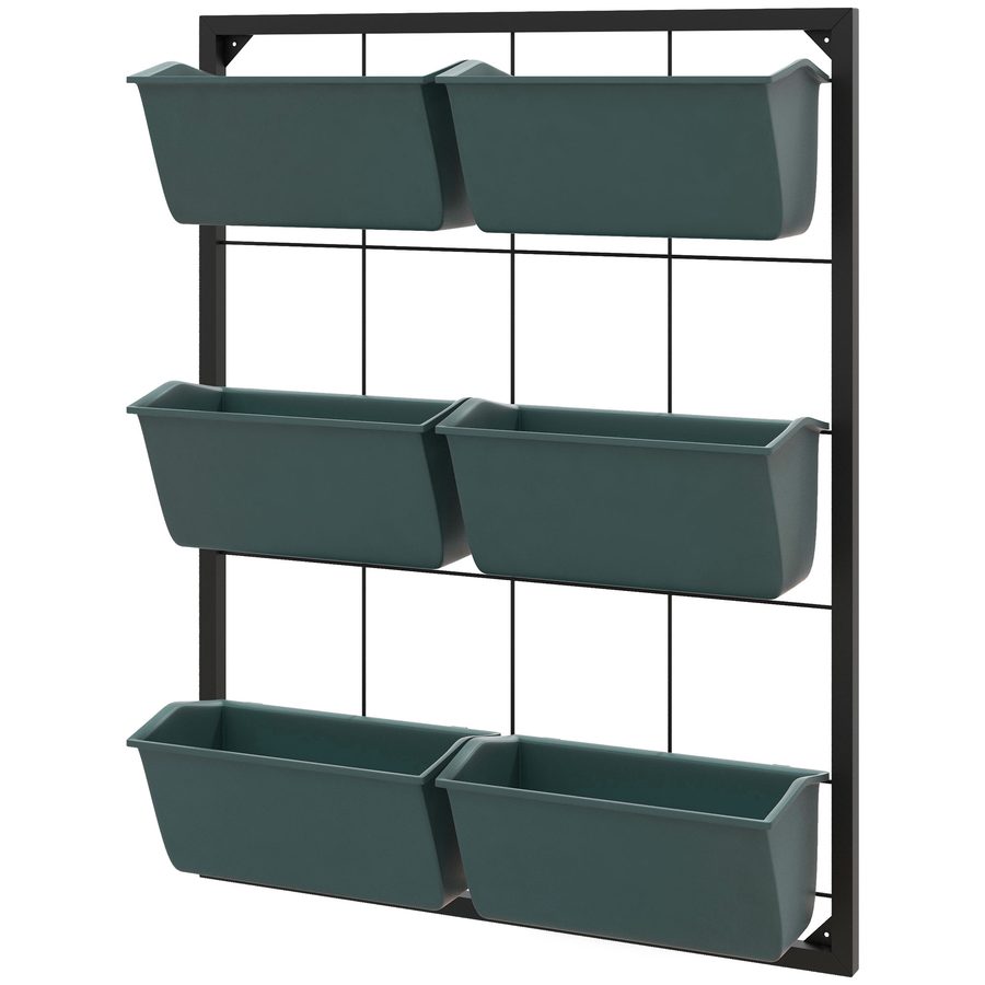 Outsunny Vertikales Blumenregal mit 3 Etagen und 6 Blumentöpfen für Innen- und Außenbereich, für Blumen, Pflanzen, Maße: 52L x 14B x 66H cm, grün   Aosom von Outsunny