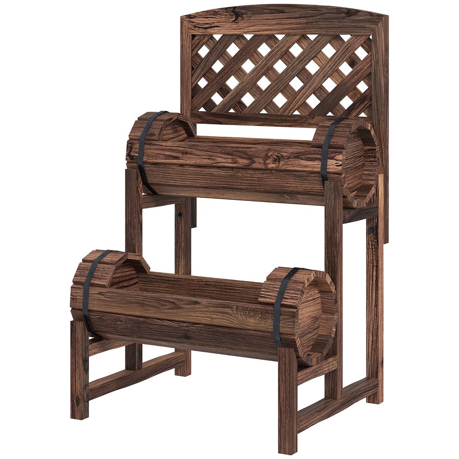 Outsunny erhöhte Pflanzkasten mit Rankgitter für Terrasse, Balkon, Garten, Maße 42L x 49B x 80H cm   Aosom von Outsunny