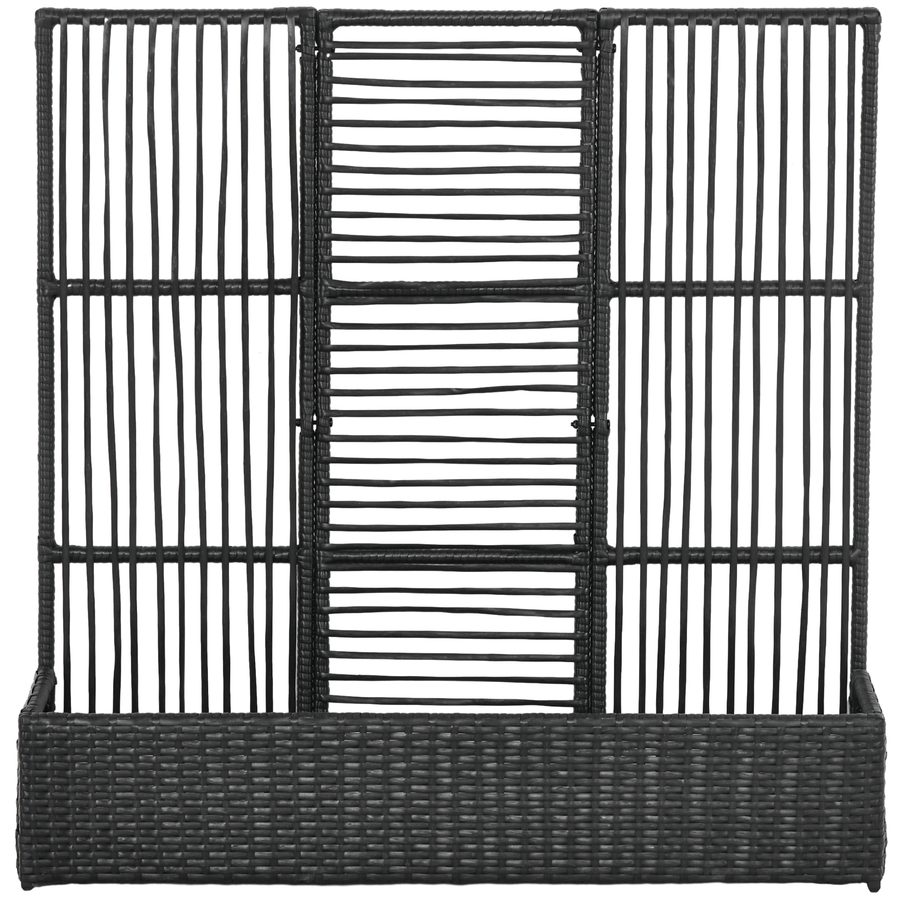 Outsunny Polyrattan Hochbeet mit Rankgitter, Blumenkasten, Pflanzenkasten, Blumenbeet, für Garten, Balkon, Schwarz, 103 x 103 x 29 cm   Aosom von Outsunny