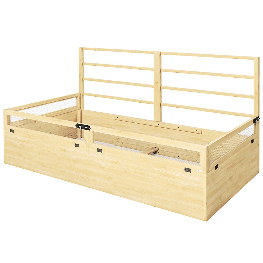 Outsunny Hochbeet mit Rankhilfe, Kräuterbeet, Pflanzkasten aus Holz, Blumenkasten für Garten, Balkon, Naturholz, 183 x 98,5 x 95 cm   Aosom von Outsunny