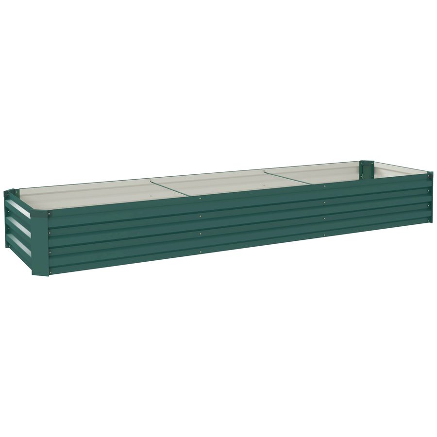 Outsunny Hochbeet Stahl, Pflanzbeet mit offenem Boden Frühbeet Gartenbeet Blumenkasten Pflanzkasten Gemüsebeet 240 x 60 x 30 cm für Garten Balkon Terrasse, Blumen, Pflanzen, Gemüse   Aosom von Outsunny