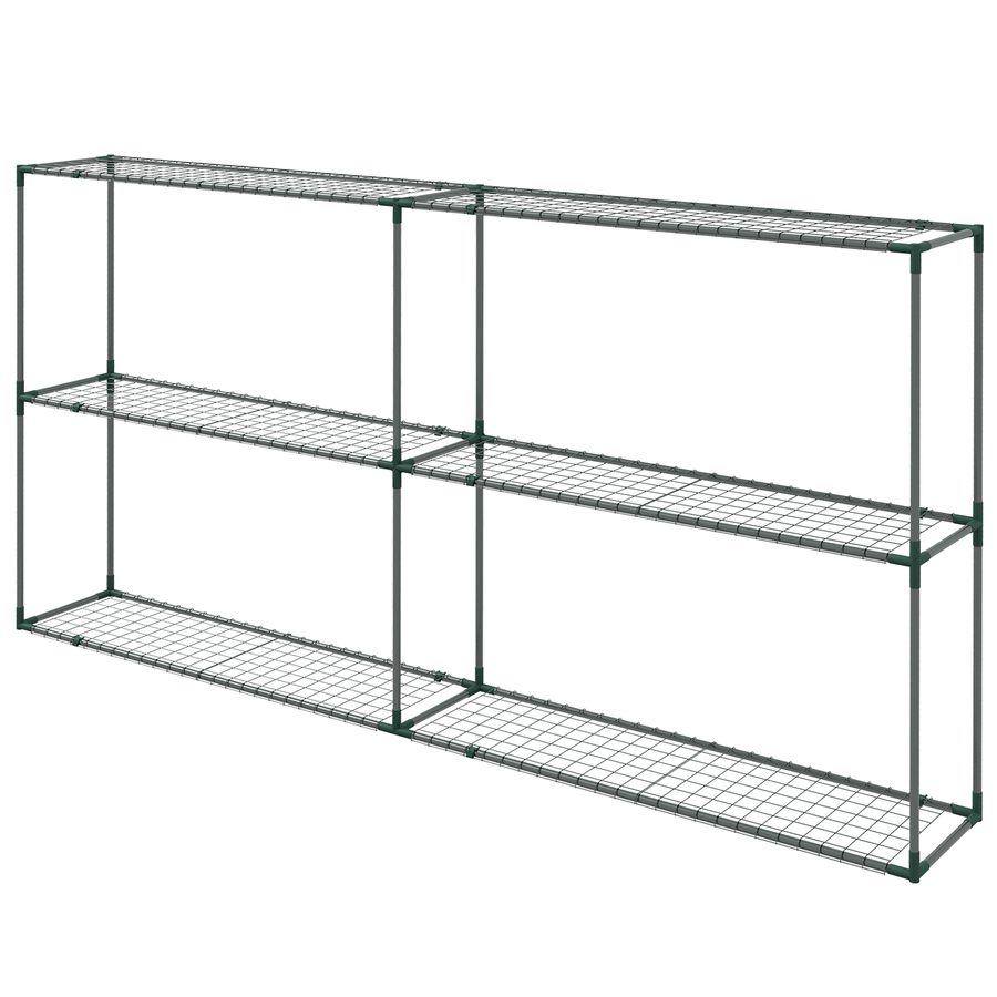 Outsunny Pflanzenregal Blumenregal Pflanzentreppe 3 Stufen Pflanzenständer Stahl Dunkelgrün 222 x 30 x 114 cm für Garten & Balkon   Aosom.de von Outsunny