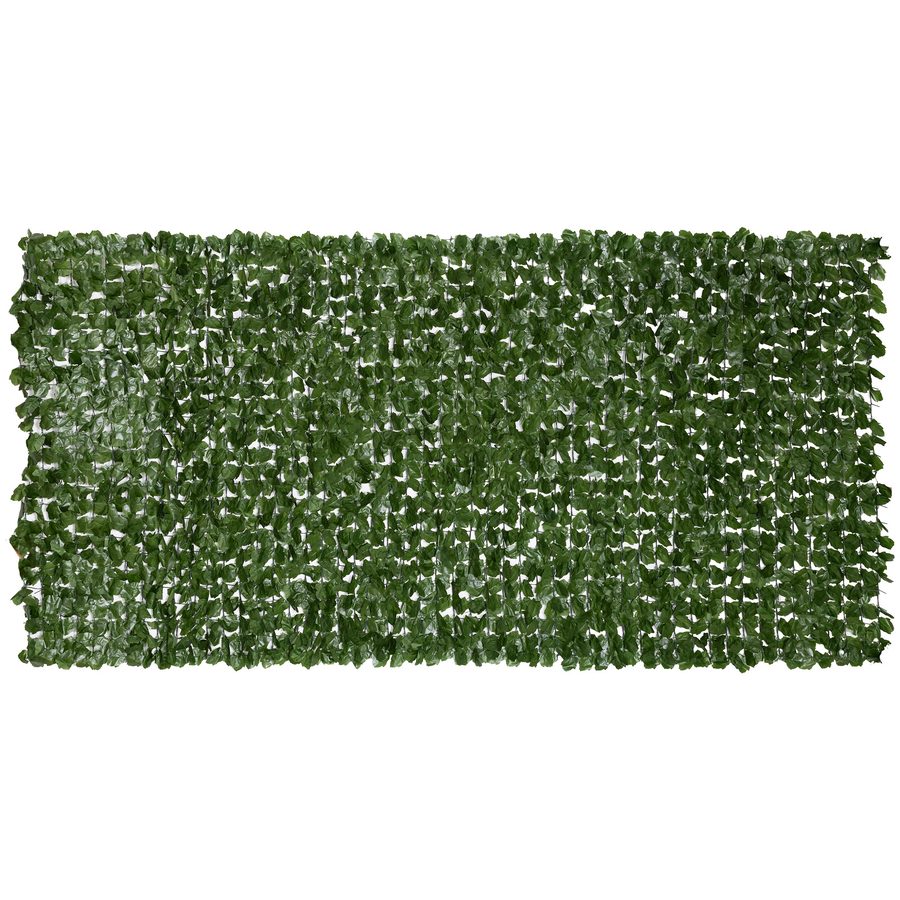 Outsunny Künstliche Efeu Hecke Sichtschutz Dekor Roll 3L x 1,5H m Realistisches Laub Anti-UV Dunkelgrün   Aosom von Outsunny