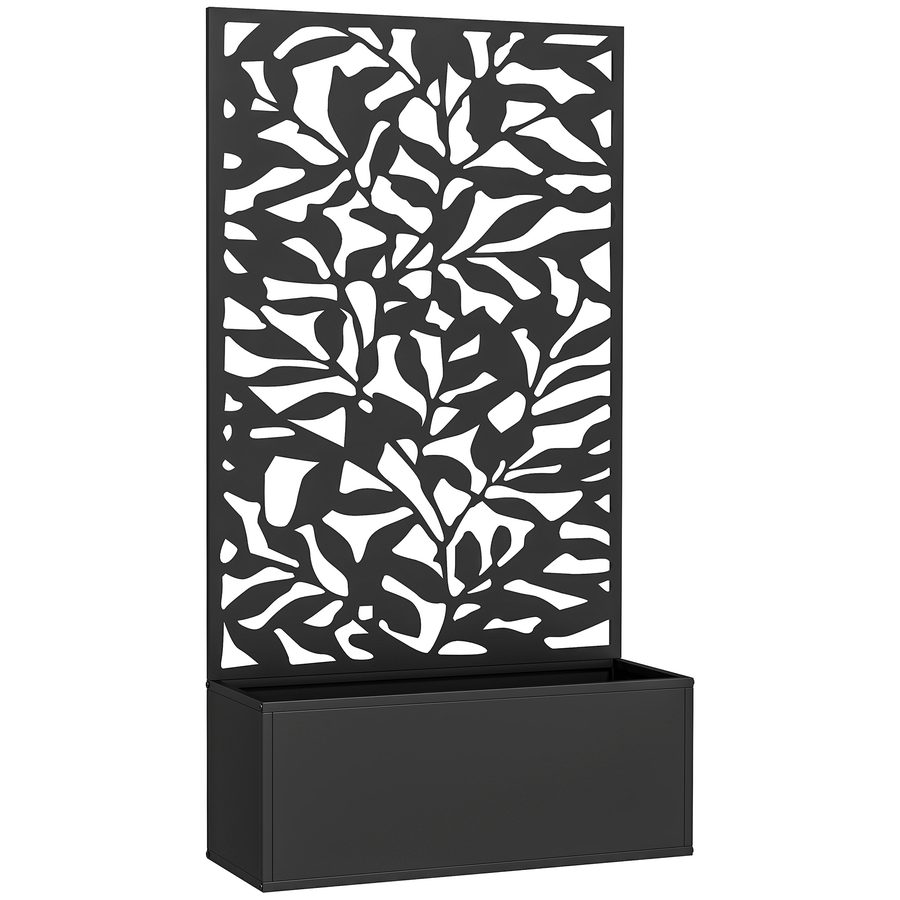 Outsunny Hochbeet Pflanzkasten mit Sichtschutz Pflanzkübel Blumenkasten Metall, Gartenspalier 61 x 23 x 113cm für Garten Balkon Terrasse, Blumenkübel für Kletterpflanzen Korbpflanzen, Blumen   Aosom von Outsunny