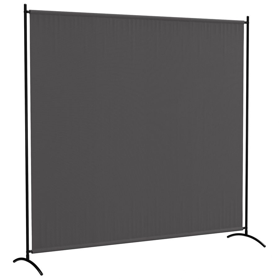 Outsunny Außen-Paravent mit Einzelfeld, Raumteiler 180H cm mit UV30+-Schutz, Sichtschutz mit stabilem Standfuß für Innen und Außen, Dunkelgrau   Aosom von Outsunny