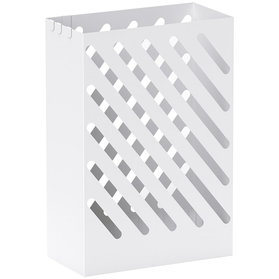 HOMCOM Schirmständer Regenschirmständer mit 4 Haken und Wasserauffangschale Regenschirmhalter für Gehstöcke & Regenschirme Stahl 28 x 14 x 41 cm Weiß   Aosom von HOMCOM