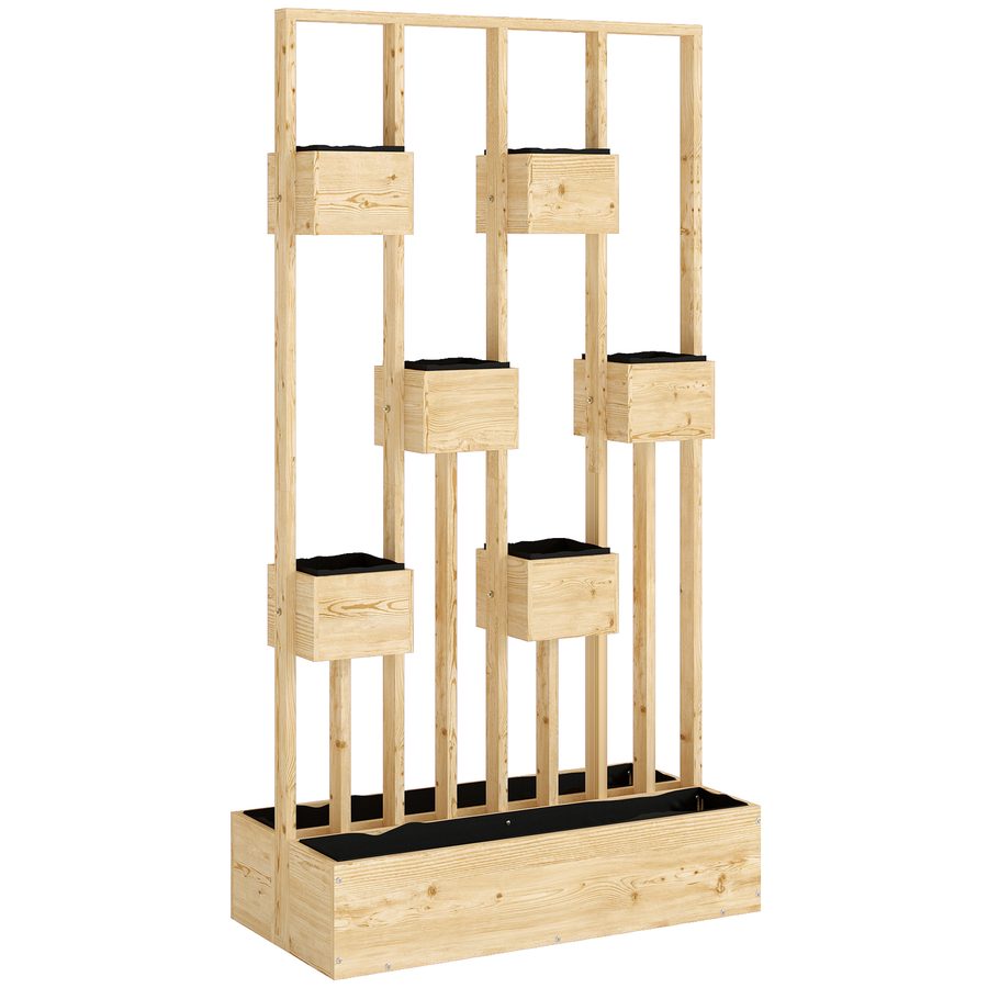 Outsunny Hochbeet mit Rankgitter Körbe, Holz Pflanzkasten Pflanzkübel Blumenkasten, 90 x 45 x 170 cm für Garten Balkon Terrasse, Blumenkübel für Kletterpflanzen Korbpflanzen, Blumen   Aosom von Outsunny