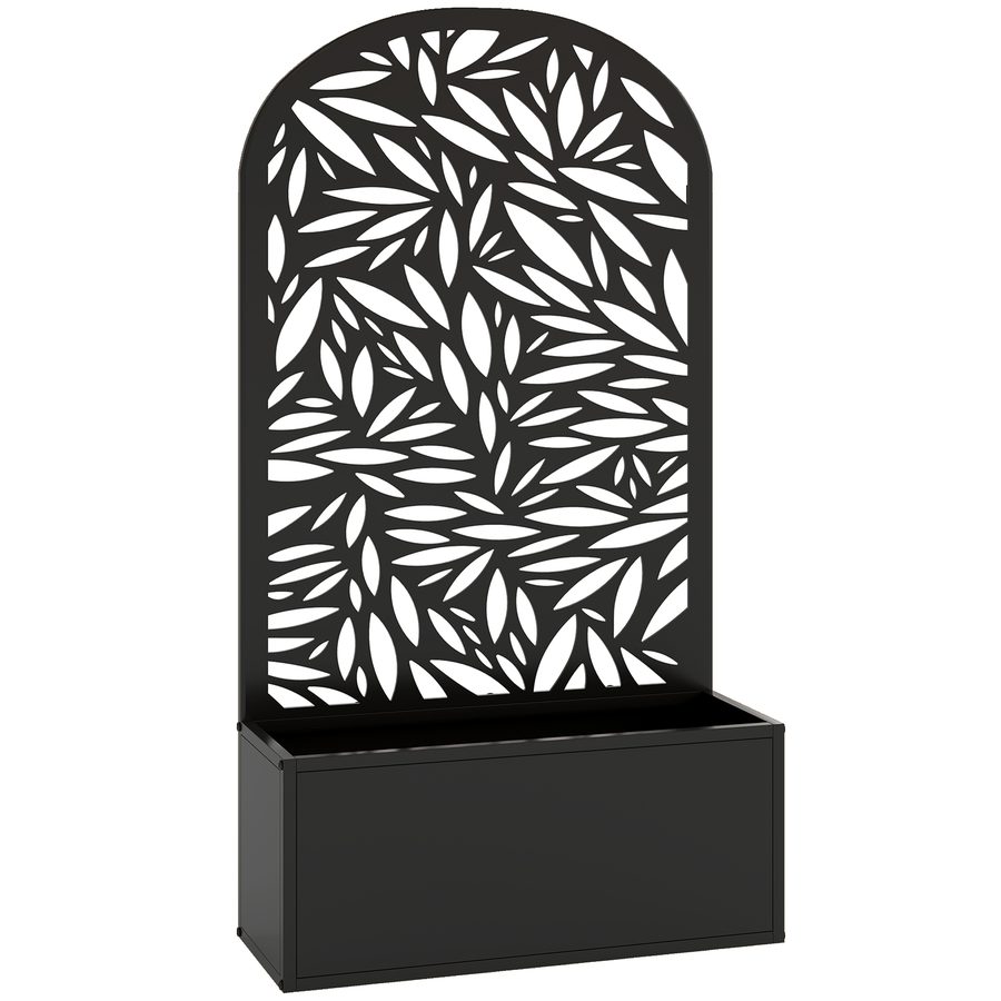 Outsunny Hochbeet Pflanzkasten mit Sichtschutz Pflanzkübel Blumenkasten Metall, Gartenspalier 61 x 23 x 113 cm für Garten Balkon Terrasse, Blumenkübel für Kletterpflanzen Korbpflanzen, Blumen   Aosom von Outsunny