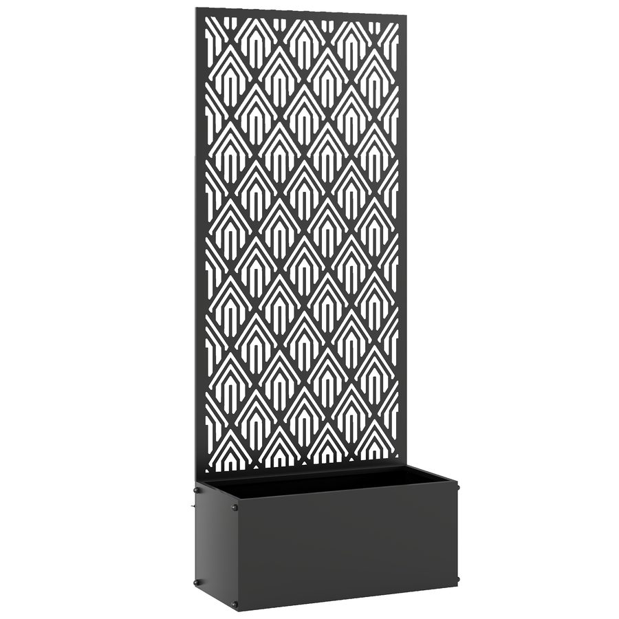 Outsunny Pflanzkasten mit Rankgitter, Blumenkasten, Hochbeet mit Sichtschutz, für Kletterpflanzen, Gemüse, Blumen, Metall, innen und außen, Hof Garten Balkon, 45 x 21,5 x 110 cm, schwarz   Aosom von Outsunny