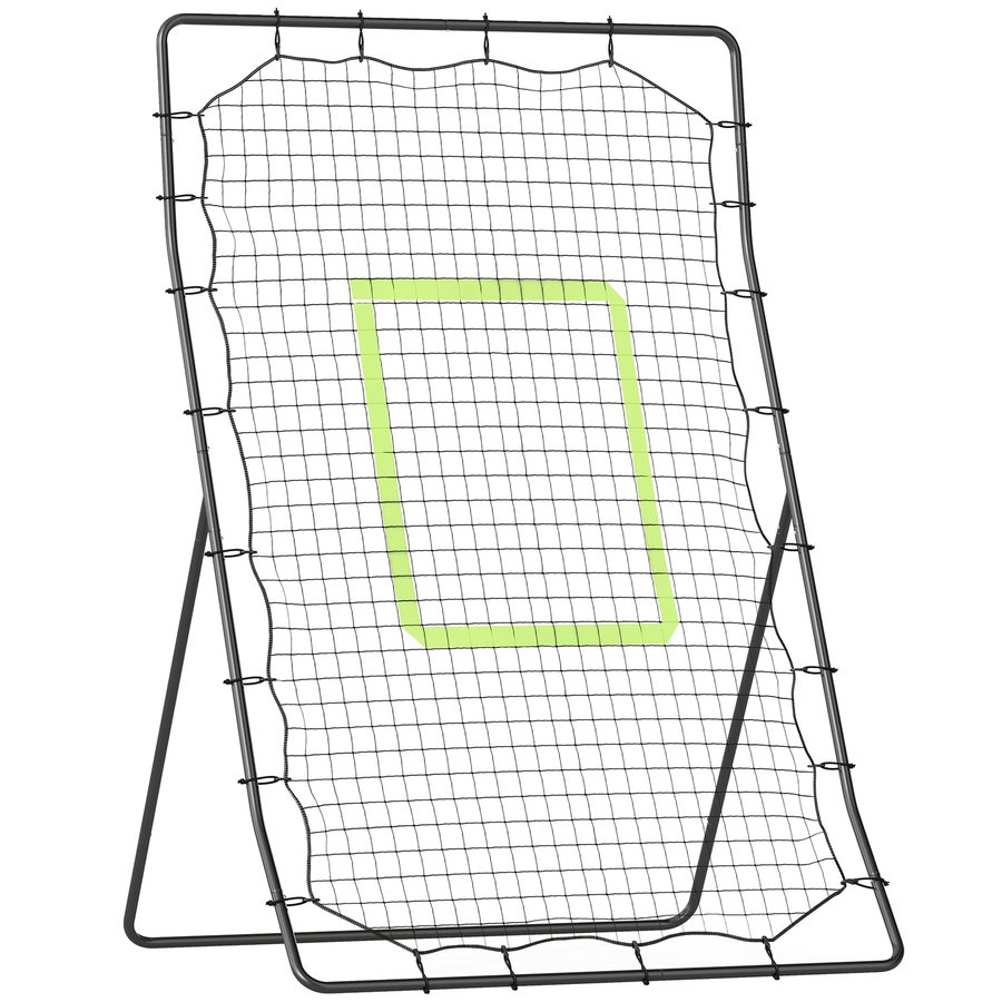 HOMCOM Baseball Rebounder PitchBack Rückprallwand mit Schlag-Zone für Baseball und Fußball, tragbar, Metall, Schwarz, 123 x 174 cm   Aosom.de von HOMCOM