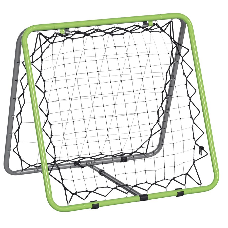 HOMCOM Fußball Rebounder Kickback Tor Rückprallwand Netz für Baseball beidseitiger Rückprall verstellbar 5 Stufen Grün Schwarz   Aosom.de von HOMCOM