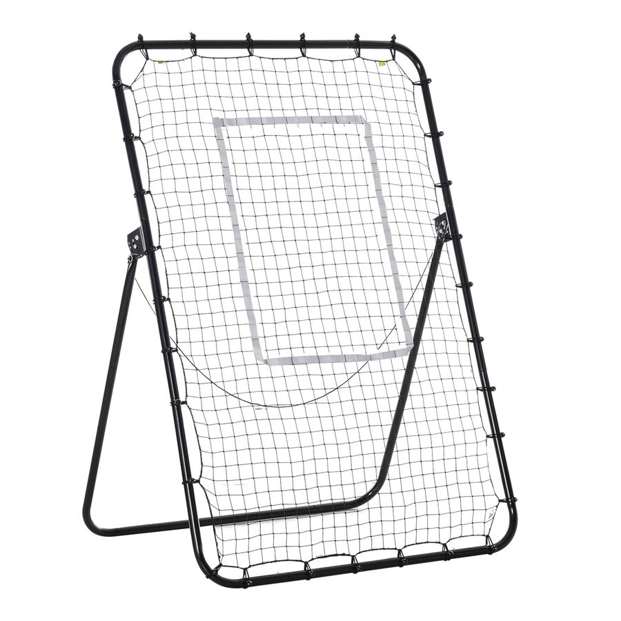HOMCOM Fußball Rebounder Klappbares Fußballtor Kickback Rückprallwand 123x73x1785 cm 4 Verstellbare Stufen Schwarz für Training & Spaß   Aosom.de von HOMCOM