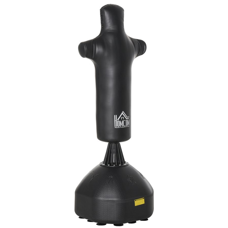 HOMCOM Boxsack Stehend 180cm für Erwachsene, Heavy Duty Boxdummy, humanoides Design, ideal für Profis & Anfänger, Schwarz   Aosom.de von HOMCOM