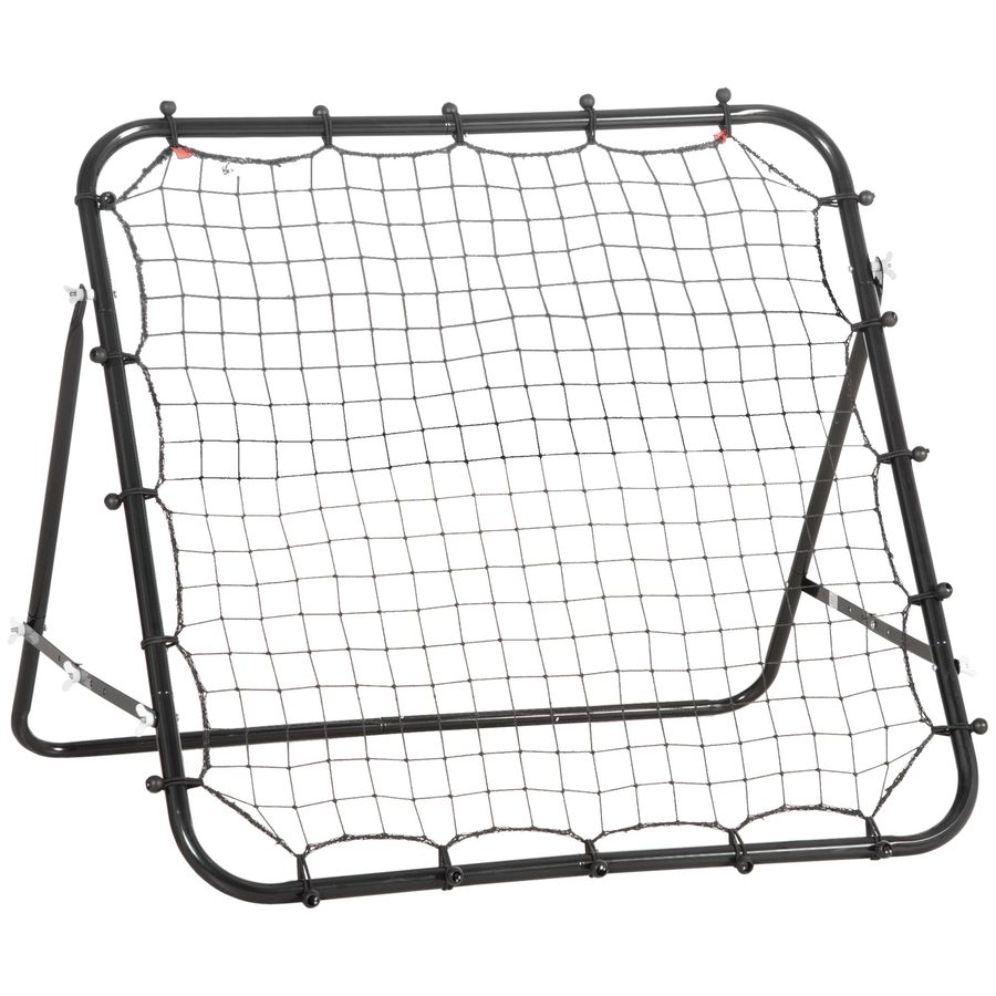 HOMCOM Fußball Rebounder Kickback Tor Rückprallwand 96x80x96 cm aus Metallrohr und PE in Schwarz für Training und Spiel   Aosom.de von HOMCOM