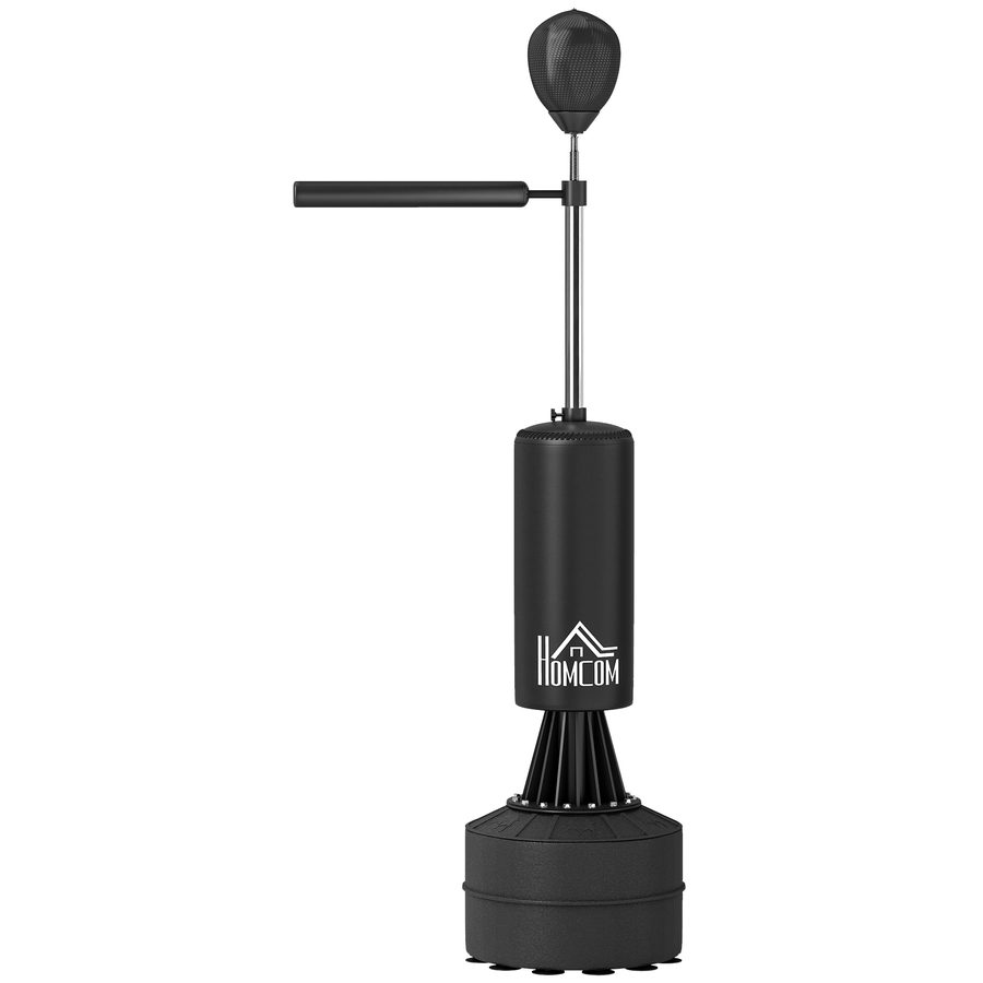 HOMCOM Boxsack stehend 155-205cm Höhenverstellbar Standboxsack mit 360° Reflexstange Speedball, Boxhandschuhen Pumpe, Punchingball Set für Erwachsene Jugendliche, Kickboxsack für Box Training   Aosom von HOMCOM