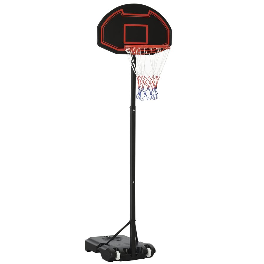 HOMCOM Basketballkorb mit Ständer Outdoor höhenverstellbar 195-250 cm für Kinder 8-14 Jahre mit Rädern   Aosom.de von HOMCOM