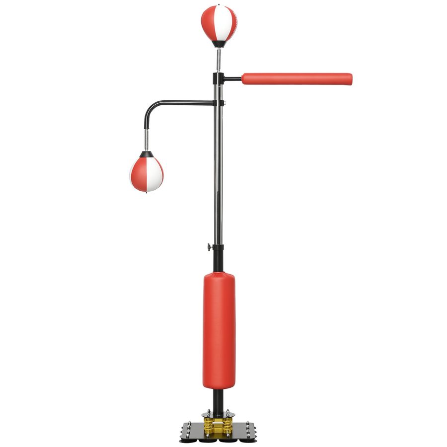 SPORTNOW Standbox 140-205cm freistehender Boxsack höhenverstellbar mit 2 Speedbällen Reflexstange Saugnapf-Basis für Erwachsene   Aosom.de von SPORTNOW
