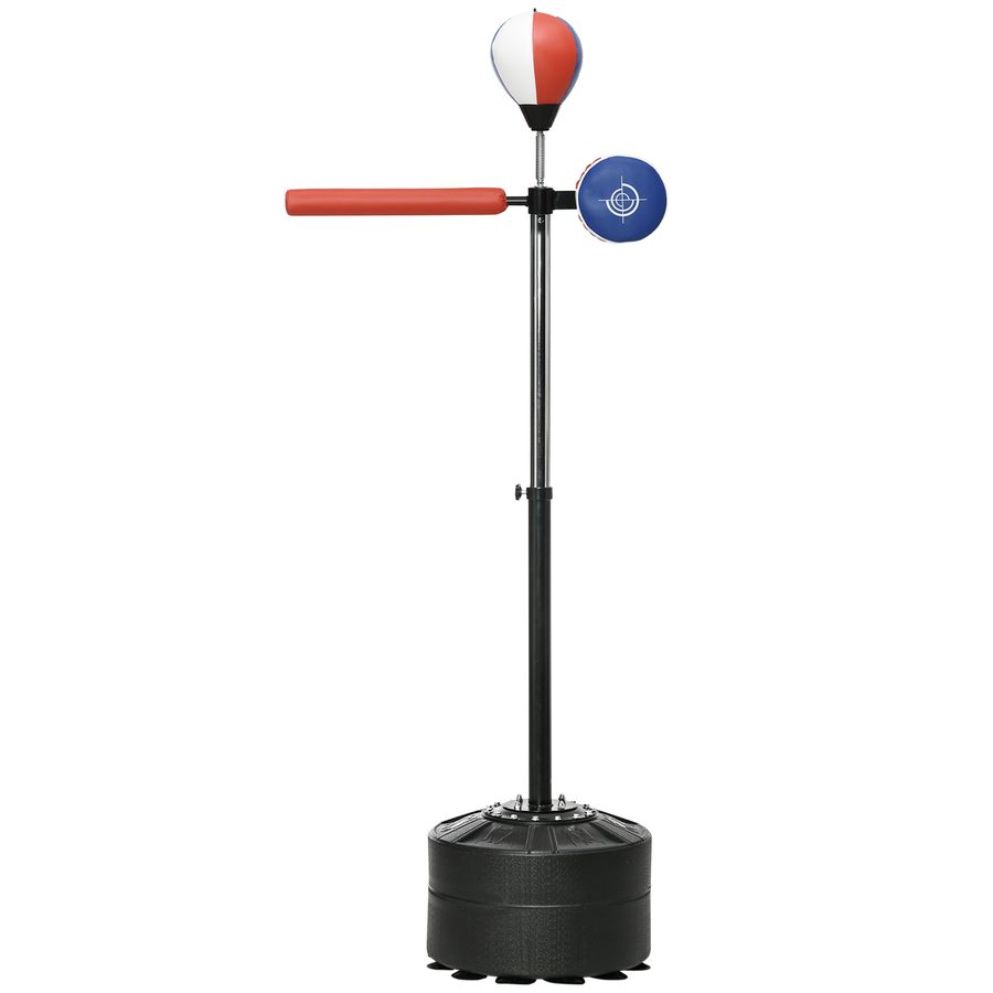 SPORTNOW Boxsack mit Boxständer und Punchingball, höhenverstellbar 1,63-2,05 m, Reflexstange mit Pratze, HDPE & Kunstleder für effektives Training   Aosom.de von SPORTNOW