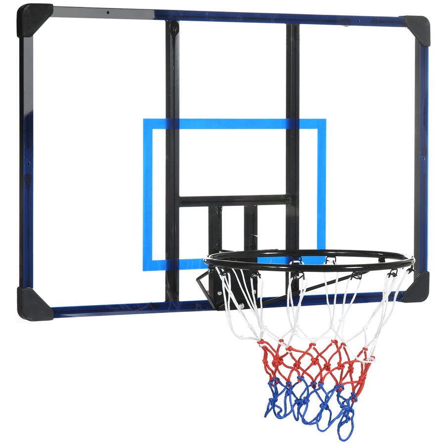 SPORTNOW Basketballkorb Wandmontage Basketballbrett mit Korb und Netz für Outdoor, Stahl, 113 x 61 x 73 cm, ideal für Garten & Spielplatz   Aosom.de von SPORTNOW