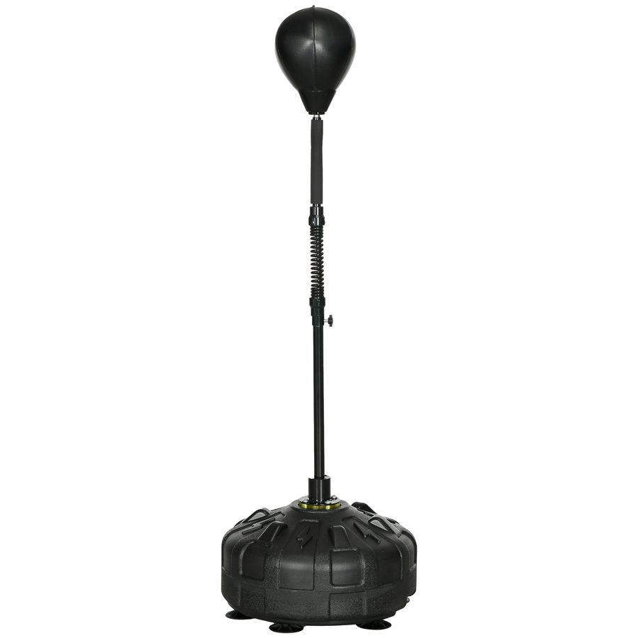 SPORTNOW Punchingball höhenverstellbar 145-180 cm, Boxsack mit Saugnapf, Speedball für effektives Training, Kunstleder schwarz   Aosom.de von SPORTNOW
