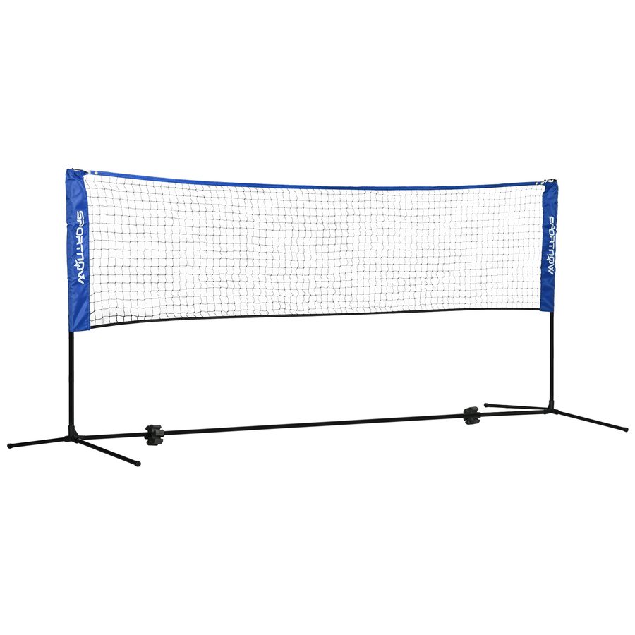 SPORTNOW Badmintonnetz Set 103/120/155H cm, faltbares & höhenverstellbares Tennisnetz für Indoor und Outdoor, Polyester, ideal für Volleyball und Federball   Aosom.de von SPORTNOW