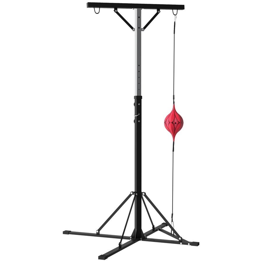 SPORTNOW Boxsackständer Höhenverstellbar, Freistehende Boxsackhalterung mit Speedball, bis 60 kg Belastbar, Stahl, Schwarz   Aosom von SPORTNOW