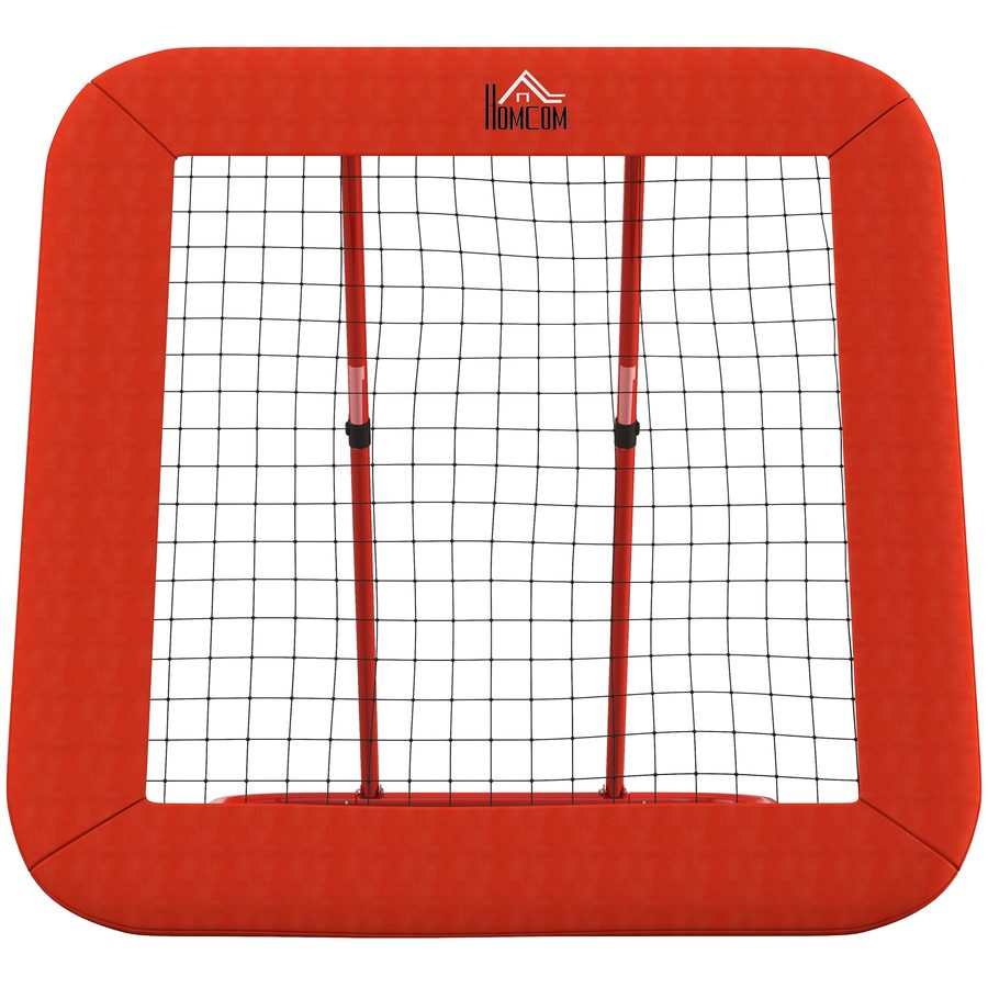 HOMCOM Rebounder für Fußball klappbar 5-stufig höhenverstellbar mit Schutzrand Heringe Rückprallwand Netz für Handball Volleyball Basketball Rot   Aosom.de von HOMCOM