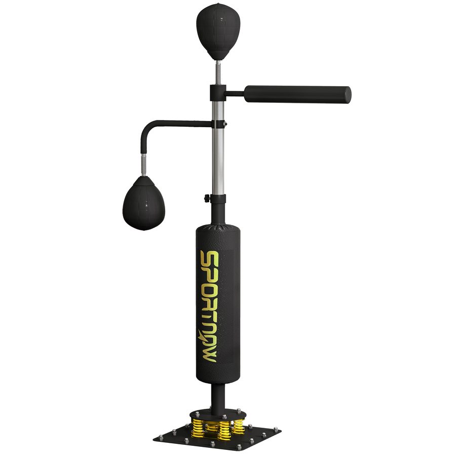 SPORTNOW Boxsack freistehend 140-205cm aufblasbarer Standboxsack mit Pumpe, Saugfuß 2 Reflexsbälle Punchingball Set höhenverstellbar Kickboxsack Boxing Trainer für Erwachsene Jugendliche Krafttraining   Aosom von SPORTNOW